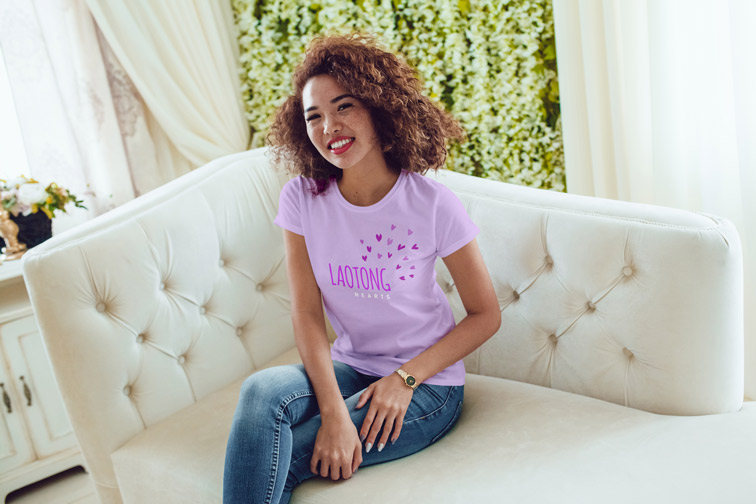 Girl Sitting on a Sofa