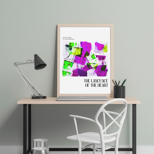 Office Desk With a Wooden Frame