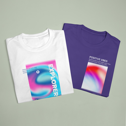 Two Cotton T-Shirts Top View