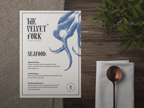 Menu on a Wooden Table