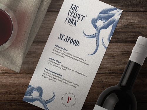 Menu With a Bottle of Wine