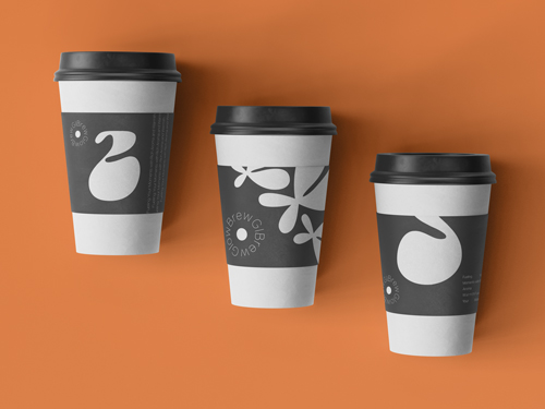 Three Takeaway Cups Top View