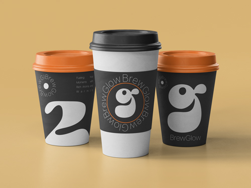 Trio of Takeaway Cups Front View