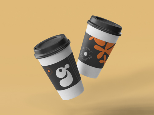 Two Takeaway Cups in the Air