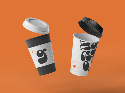 Two Takeaway Cups in the Air