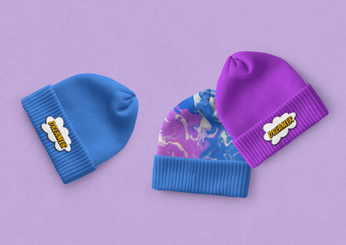 Vista de ángulo alto de gorros