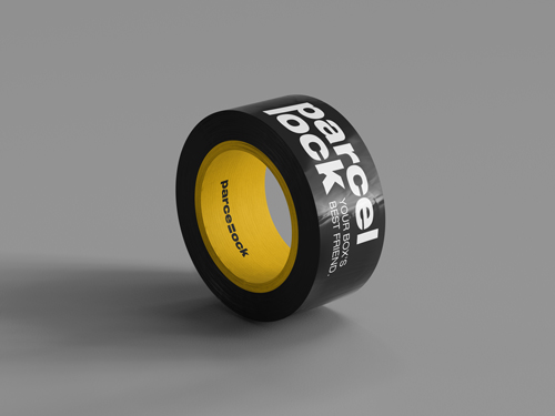 Ruban adhésif à côté d'une boîte de livraison