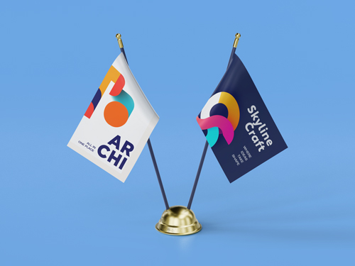 Mini Table Flags Tilted View