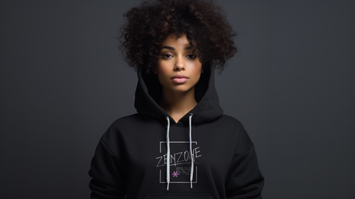 Woman Wearing a Hoodie