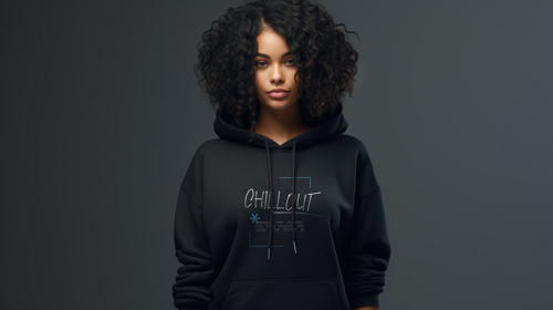 Woman in a Hoodie Front View