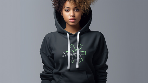 Woman Wearing a Hoodie Front View