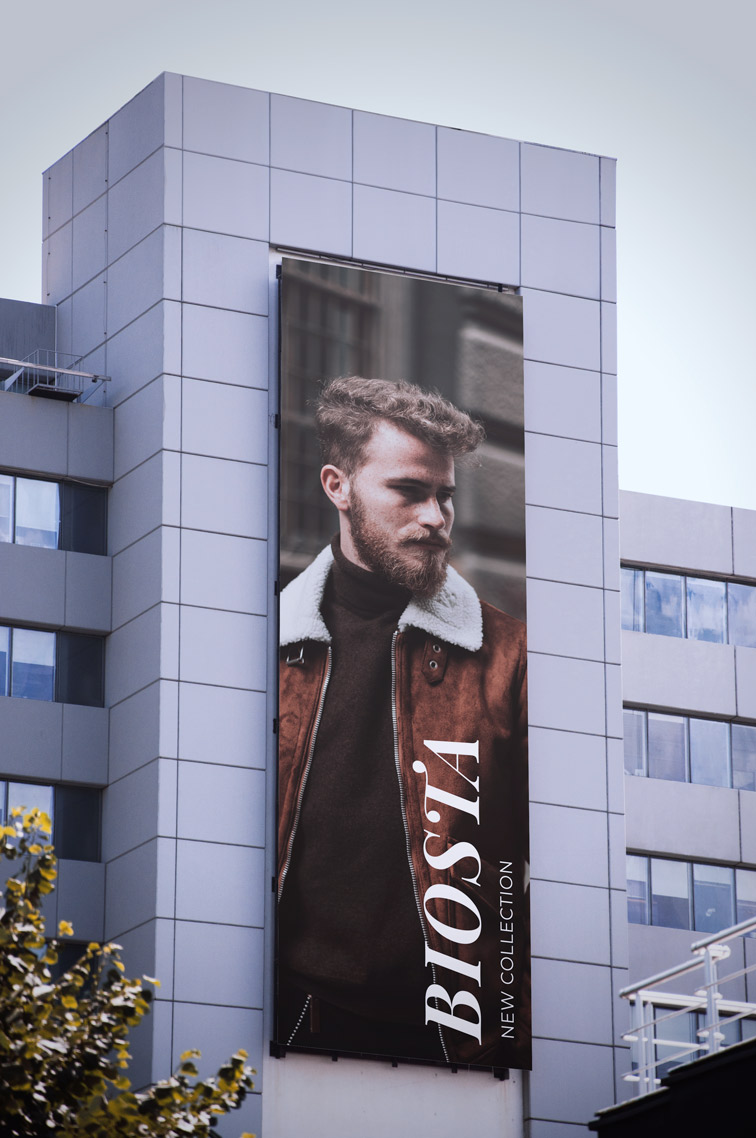 Long Vertical Billboard on a Building