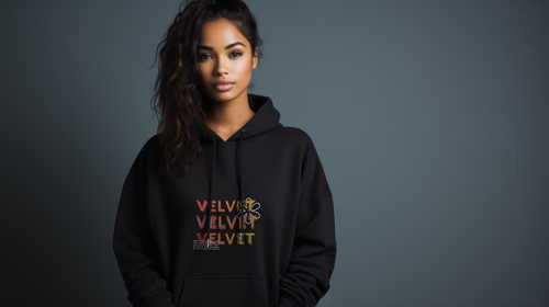 Woman Wearing a Hoodie Half View