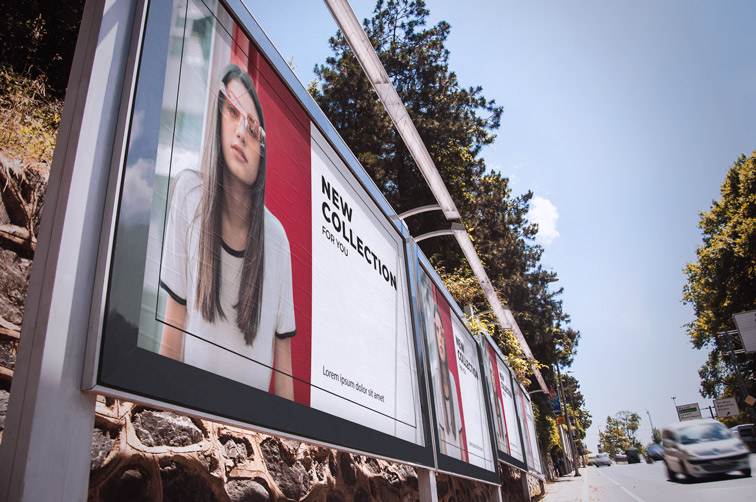 Low Angle View of Alongside Billboards