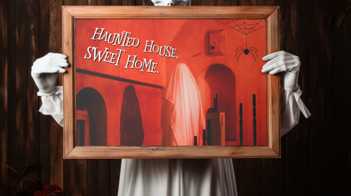 Ghost Character Holding a Frame