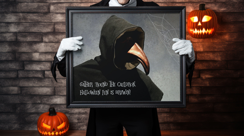 Black Frame in a Halloween Setting