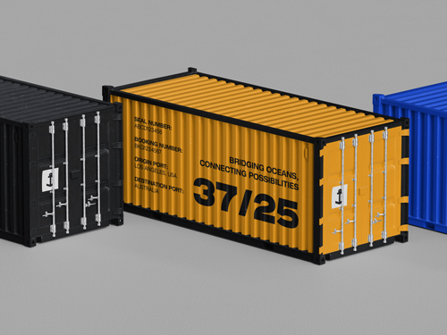 Cargo Containers in a Warehouse