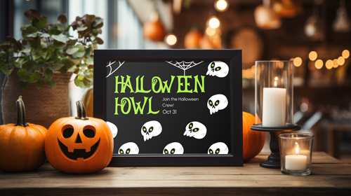 Affiche avec décorations d'Halloween