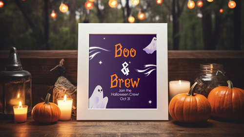 Cadre avec décorations d'Halloween