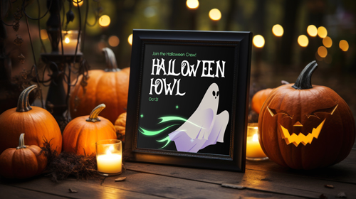 Décorations d'Halloween dans une cour