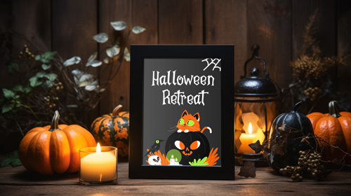 Cadre avec décorations d'Halloween