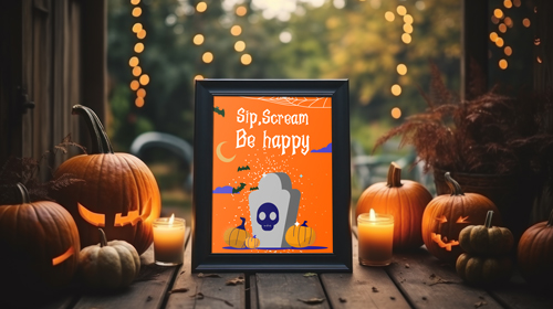 Affiche avec citrouilles d'Halloween