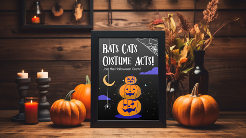 Poster avec décors sur le sol