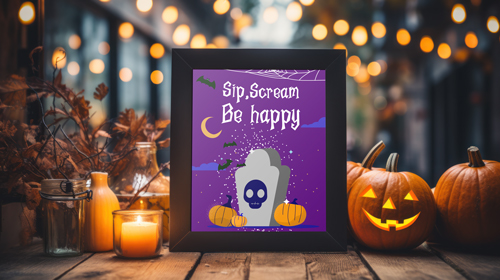 Poster avec décorations d'automne