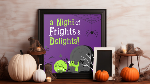 Cadre entouré de décorations d'automne