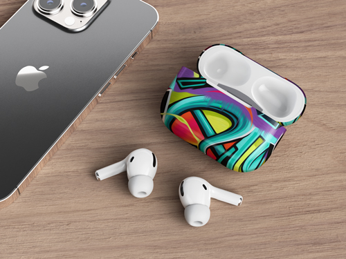 AirPods With an iPhone Top View