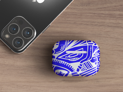 Closed AirPod Case on a Wooden Table