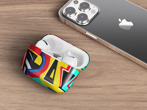 AirPod Case Next to an iPhone
