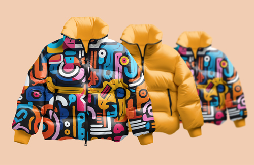 Puffer Jacket on a Blurred Background