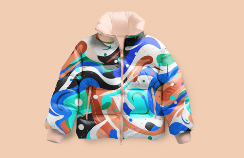 Trendy Puffer Jacket Front View