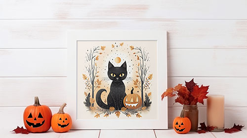 Poster With Decorations Against a Wall