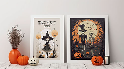 Halloween Decorations in a Studio