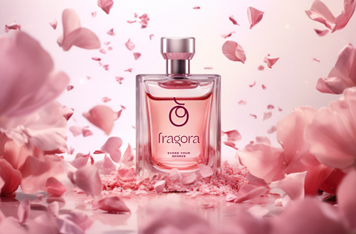 Fragrance Bottle Promo With Flowers