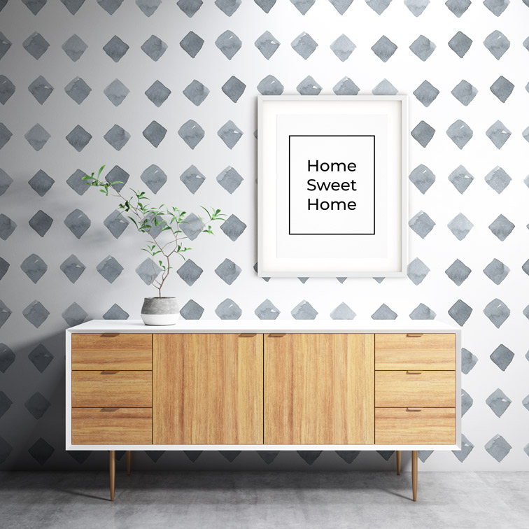 Papier peint et cadre avec une plante