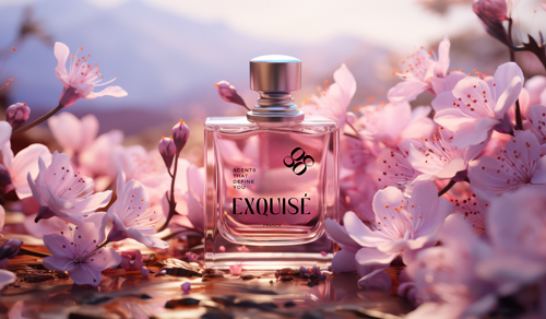 Perfume Bottle in a Spring Garden