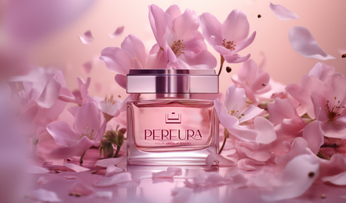 Fragrance Bottle With Flower Petals