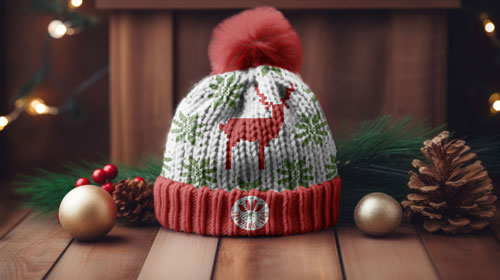 Winter Hat on a Wooden Floor