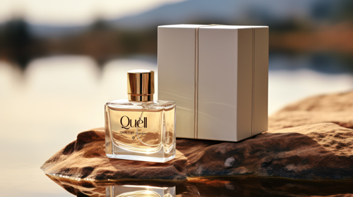 Perfume Bottle Placed on a Rock
