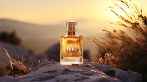 Perfume Bottle During Sunrise