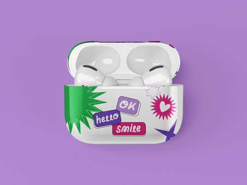 Boîtier d'écouteurs ouvert en l'air