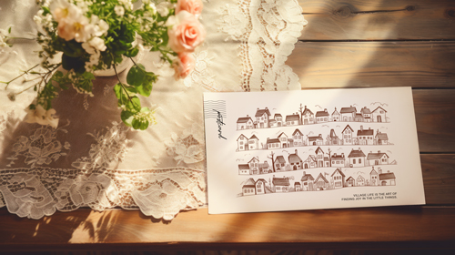 Mailing Card With Garden Roses