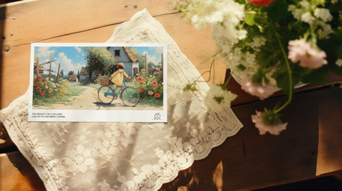 Mailing Card on a White Cloth