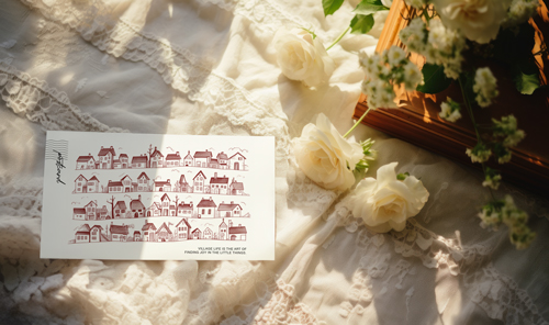 Postcard With White Roses 