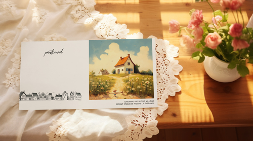 Vintage Mailing Card Top View