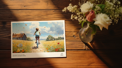 Postcard With a Vase of Flowers