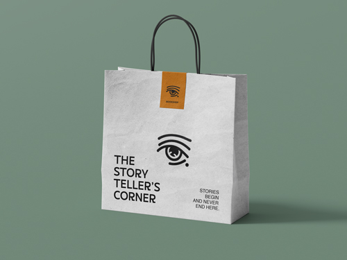 Paper Bag Packaging Tilted View